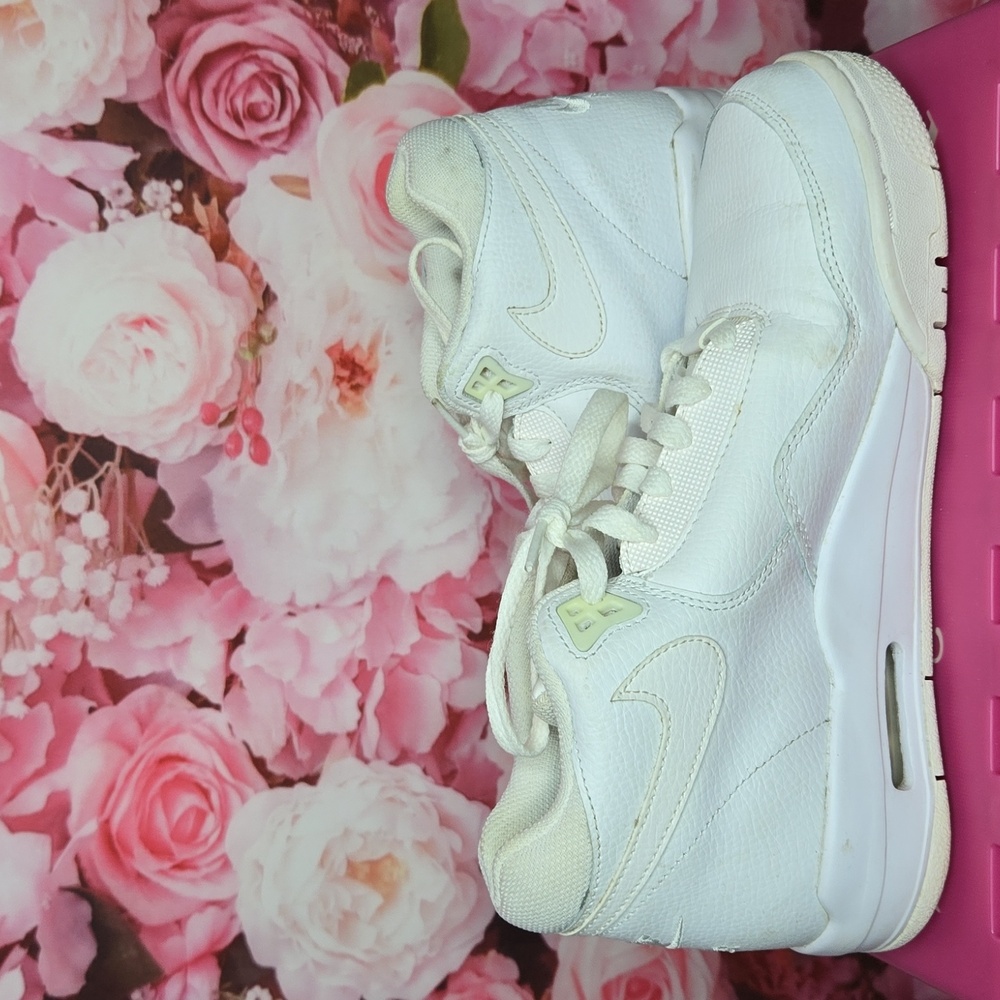 Nike Air Flight Mens Sneakers size 7 triple white like new - Picture 4 of 8